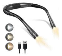 Rechargeable Neck Reading Lamp, Lamp for Reading in Bed, 3 Colors, Foldable Arms, Long Lifespan, Perfect for Reading, Knitting, Repairing,hw A-G-Good