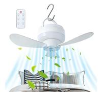 Rechargeable Portable Ceiling Fan, USB Battery Cooling Light, 1800mah Three Speed Airflow, Portable Hanging Fan Device, Camping Patio Garage Use, RV Canopy Outdoor Cooling Solution 4.33x3.35 inches