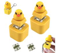 Rechargeable Quacking Duck/Frog Fidget Toy Keychain - Sound & Colorful Light Stress Reliever, Portable Keyboard Clicker Anxiety Relief Toy for Kids & Adults (Duck 2)