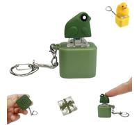 Rechargeable Quacking Duck/Frog Fidget Toy Keychain - Sound & Colorful Light Stress Reliever, Portable Keyboard Clicker Anxiety Relief Toy for Kids & Adults (Frog)