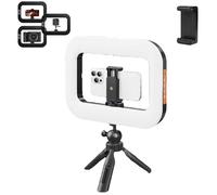 Rechargeable Selfie Portable Ring Light - Adjustable Bicolor Fill Light, Handheld Beauty Fill Light, Battery Phone Video Stabilizer for iPhone (8000mAh (B))