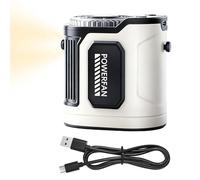 Rechargeable Waist Fan - 5 Speed Settings LED Torch,Hands Free Shirt Cooler
