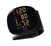 Rechargeable Wrist Blood Pressure Monitor with Voice, Two Users, USB-C, 2x99 Memories (Black)