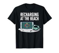 Recharging At The Beach Low Battery Crab Phone Camiseta