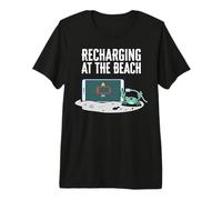 Recharging At The Beach Low Battery Crab Phone Camiseta Premium