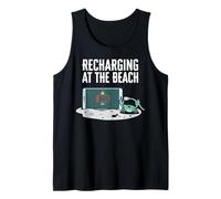 Recharging At The Beach Low Battery Crab Phone Camiseta sin Mangas