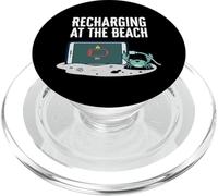 Recharging At The Beach Low Battery Crab Phone PopSockets PopGrip para MagSafe