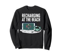 Recharging At The Beach Low Battery Crab Phone Sudadera