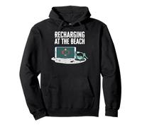 Recharging At The Beach Low Battery Crab Phone Sudadera con Capucha