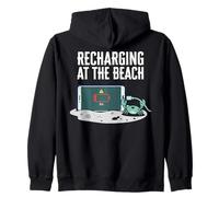 Recharging At The Beach Low Battery Crab Phone Sudadera con Capucha