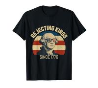 Rechazando a los reyes George Washington bandera de Estados Unidos 4 de julio hombres Camiseta