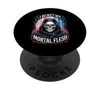 Rechazo mi carne mortal Orgullo transgénero Reaper Identidad PopSockets PopGrip Adhesivo