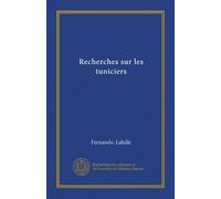 Recherches sur les tuniciers (Vol-1)