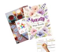Rechory Diario de salud mental | Diario de salud mental con cubierta floral, cuaderno de seguimiento de gestión emocional para desafíos, enfoque, productividad, crecimiento, cambio de trabajo