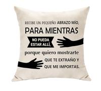 Recibe Un Pequeño Abrazo Mío Porque Quiero Mostrarte Que Te Extraño y Que Me Importas Funda de Cojín Regalo para Familiares y Amigas Decoración para el Hogar Sofá (Recibe un Pequeño Abrazo Mío)