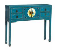 Recibidor de madera azul 100x25x85h cm