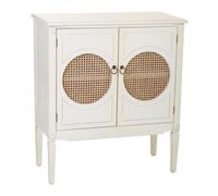 Recibidor de madera con con rejillas blanco 80x38x90h cm