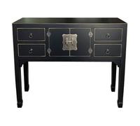 Recibidor de madera de 4 cajones y 2 puertas en negro