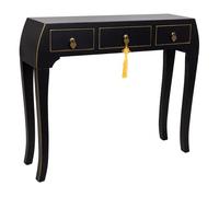 Recibidor de madera negro 96x26x80 cm