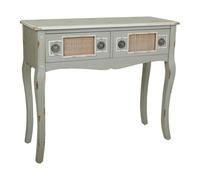 Recibidor de madera y rejilla bambú 77x33x90 cm