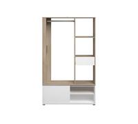 Recibidor woody color roble y blanco entrada recibidor mueble auxiliar varias opciones almacenaje 183x110x40 cm