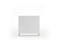 Recibidor zapatero modelo 512 acabado roble/blanco, 90x90x27 (alto x ancho x fondo)