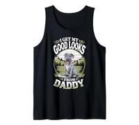 Recibo mi Buena Apariencia de Daddy Great Dane Puppy Dog Lover Camiseta sin Mangas