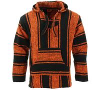 Reciclado Mexicano Baja Jerga Sudadera Capucha Cálido Hippy Talla Grande