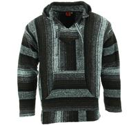 Reciclado Mexicano Baja Jerga Sudadera Capucha Cálido Hippy Talla Grande
