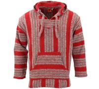 Reciclado Mexicano Baja Jerga Sudadera Capucha Cálido Hippy Talla Grande