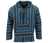 Reciclado Mexicano Baja Jerga Sudadera Capucha Cálido Hippy Talla Grande