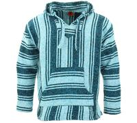 Reciclado Mexicano Baja Jerga Sudadera Capucha Cálido Hippy Talla Grande