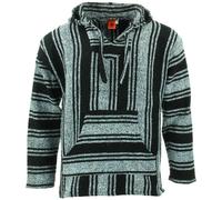 Reciclado Mexicano Baja Jerga Sudadera Capucha Cálido Hippy Talla Grande