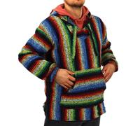 Reciclado Mexicano Baja Jerga Sudadera Capucha Cálido Hippy Talla Grande
