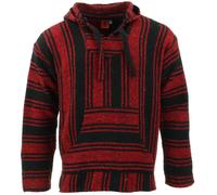 Reciclado Mexicano Baja Jerga Sudadera Capucha Cálido Hippy Talla Grande