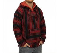 Reciclado Mexicano Baja Jerga Sudadera Capucha Cálido Hippy Talla Grande