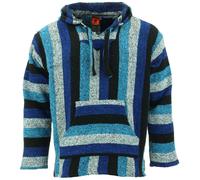 Reciclado Mexicano Baja Jerga Sudadera Capucha Cálido Hippy Talla Grande