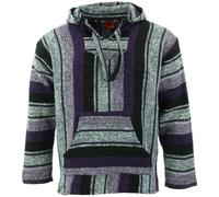 Reciclado Mexicano Baja Jerga Sudadera Droga Alfombra con Capucha Violeta Mix