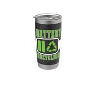 Reciclaje de baterías aumenta la conciencia a los amantes del reciclaje del día de la basura Vaso térmico de acero inoxidable de doble pared