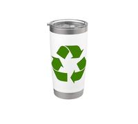 Reciclaje de Logo Verde Día de la Tierra Reciclaje Ecología Am Vaso térmico de acero inoxidable de doble pared
