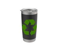 Reciclaje de Logo Verde Día de la Tierra Reciclaje Ecología Am Vaso térmico de acero inoxidable de doble pared