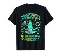 Reciclaje es reencarnación para Cosas Eco Karma Camisa Verde Camiseta