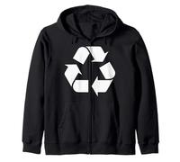 Reciclaje Logo Día de la Tierra Reciclaje Ecología Am Sudadera con Capucha