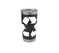 Reciclaje Logo Día de la Tierra Reciclaje Ecología Am Vaso térmico de acero inoxidable de doble pared
