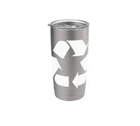 Reciclaje Logo Día de la Tierra Reciclaje Ecología Am Vaso térmico de acero inoxidable de doble pared