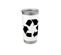 Reciclaje Logo Día de la Tierra Reciclaje Ecología Am Vaso térmico de acero inoxidable de doble pared