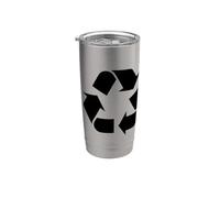 Reciclaje Logo Día de la Tierra Reciclaje Ecología Am Vaso térmico de acero inoxidable de doble pared