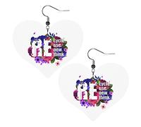 Reciclar, reutilizar, renovar, repensar, pendientes de cuero para mujer, pendiente colgante, colgante de corazón con gancho, regalos para niña adulta