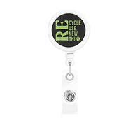 Reciclar, reutilizar, renovar, repensar, portatarjetas retráctil, Clip de carrete, portatarjetas de identificación para enfermera, estudiante, trabajador de oficina