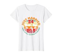 Recién Casado Hace 24 años 2002 a 2026 Sigue Siendo Fuerte Camiseta gráfica económica, Mujer, Blanco, L